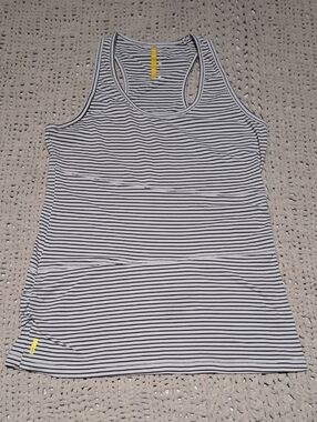 376 - Lole Black and White Striped Tank with Racerback